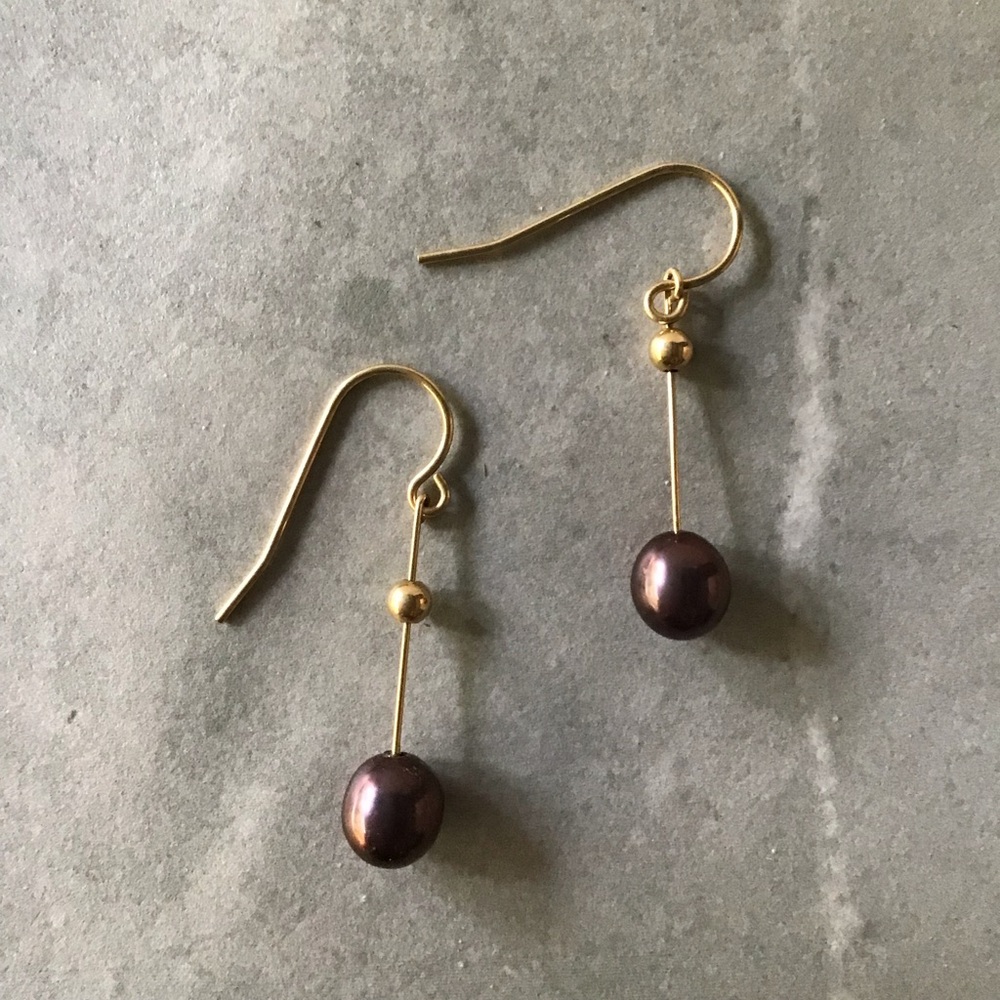 Purply Brown Drop Earrings